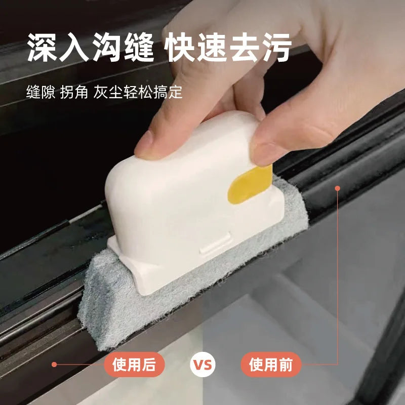 Window Groove Cleaning Brush and Cloth for Household Gaps and Surfaces