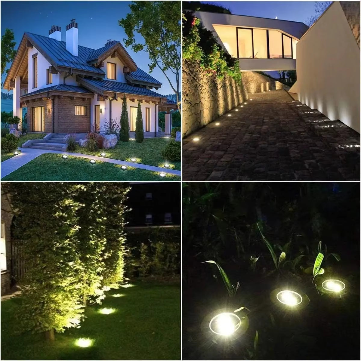 Professional Solar Ground Lights for Outdoor Decoration - 12 LED Waterproof Solar Disk Lights for Yard, Pathway, Lawn, and Patio