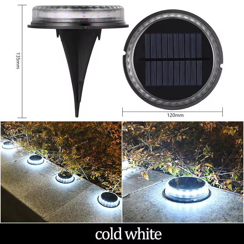 Professional Solar Ground Lights for Outdoor Decoration - 12 LED Waterproof Solar Disk Lights for Yard, Pathway, Lawn, and Patio