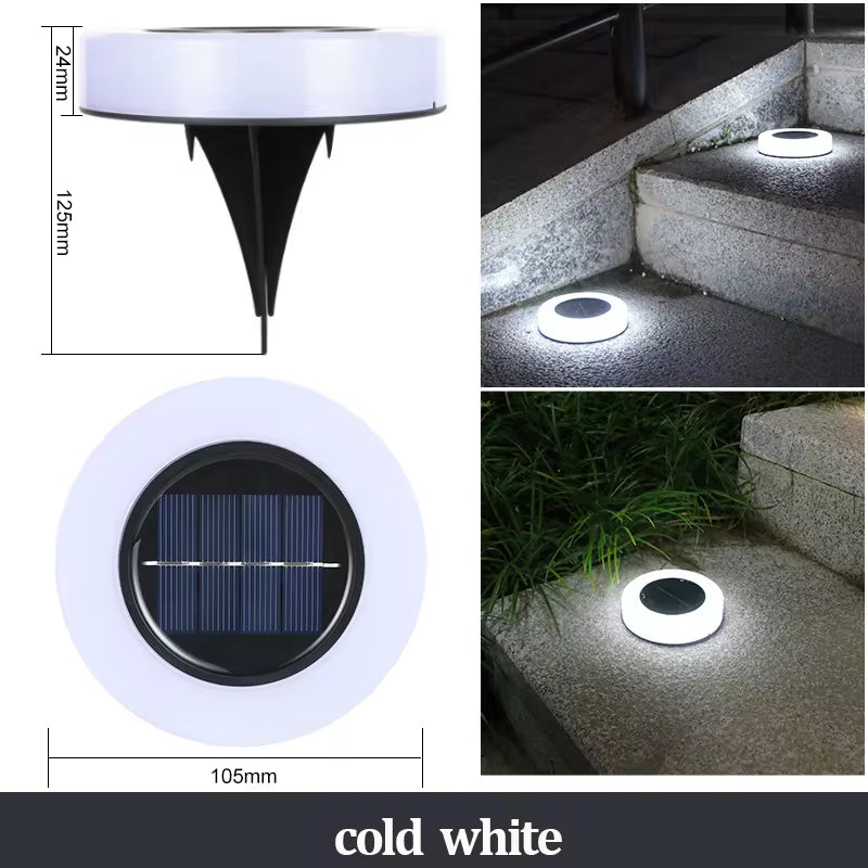 Professional Solar Ground Lights for Outdoor Decoration - 12 LED Waterproof Solar Disk Lights for Yard, Pathway, Lawn, and Patio