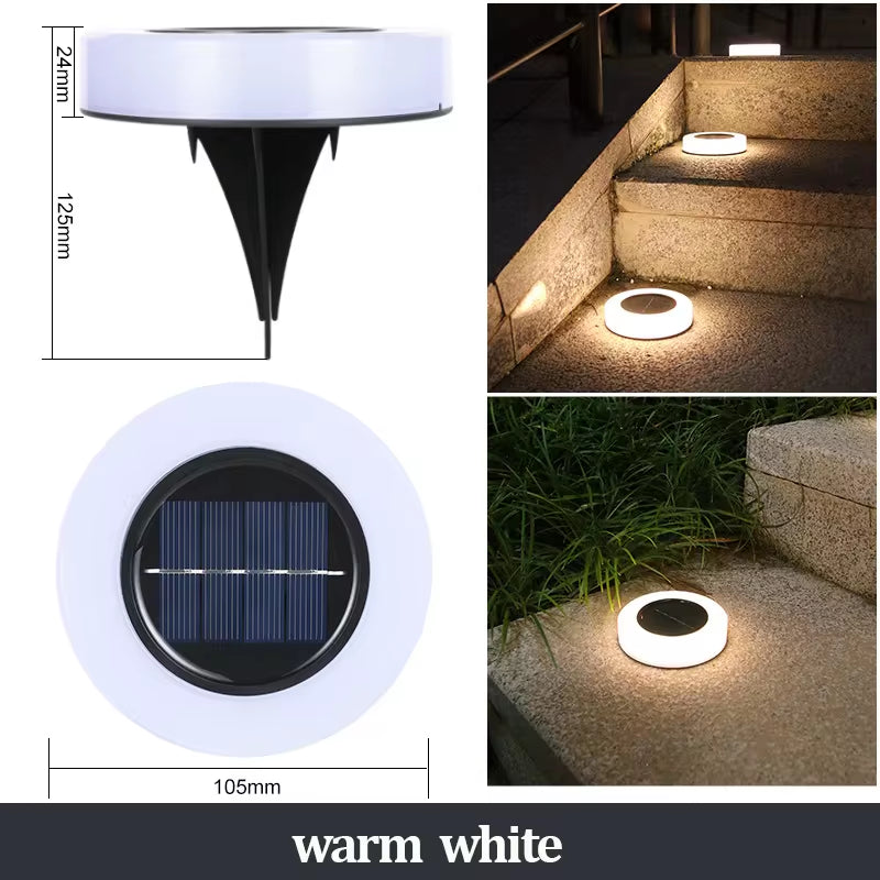 Professional Solar Ground Lights for Outdoor Decoration - 12 LED Waterproof Solar Disk Lights for Yard, Pathway, Lawn, and Patio