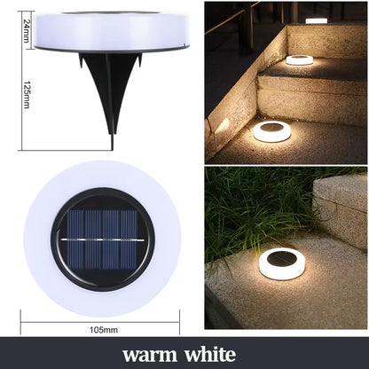 Professional Solar Ground Lights for Outdoor Decoration - 12 LED Waterproof Solar Disk Lights for Yard, Pathway, Lawn, and Patio