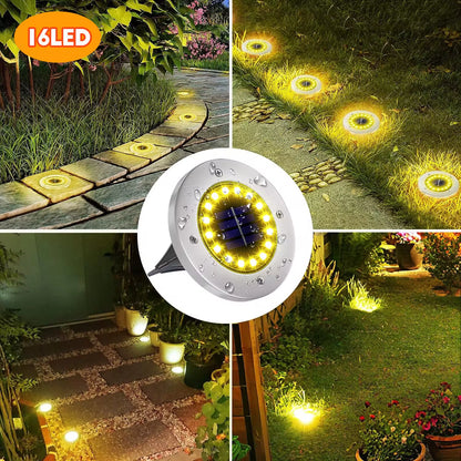 Professional Solar Ground Lights for Outdoor Decoration - 12 LED Waterproof Solar Disk Lights for Yard, Pathway, Lawn, and Patio