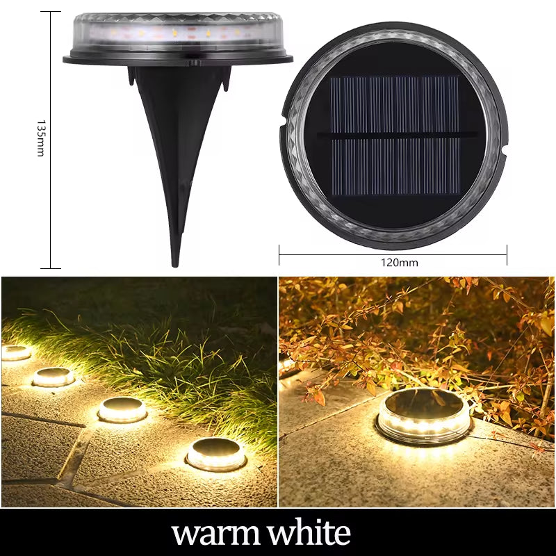 Professional Solar Ground Lights for Outdoor Decoration - 12 LED Waterproof Solar Disk Lights for Yard, Pathway, Lawn, and Patio