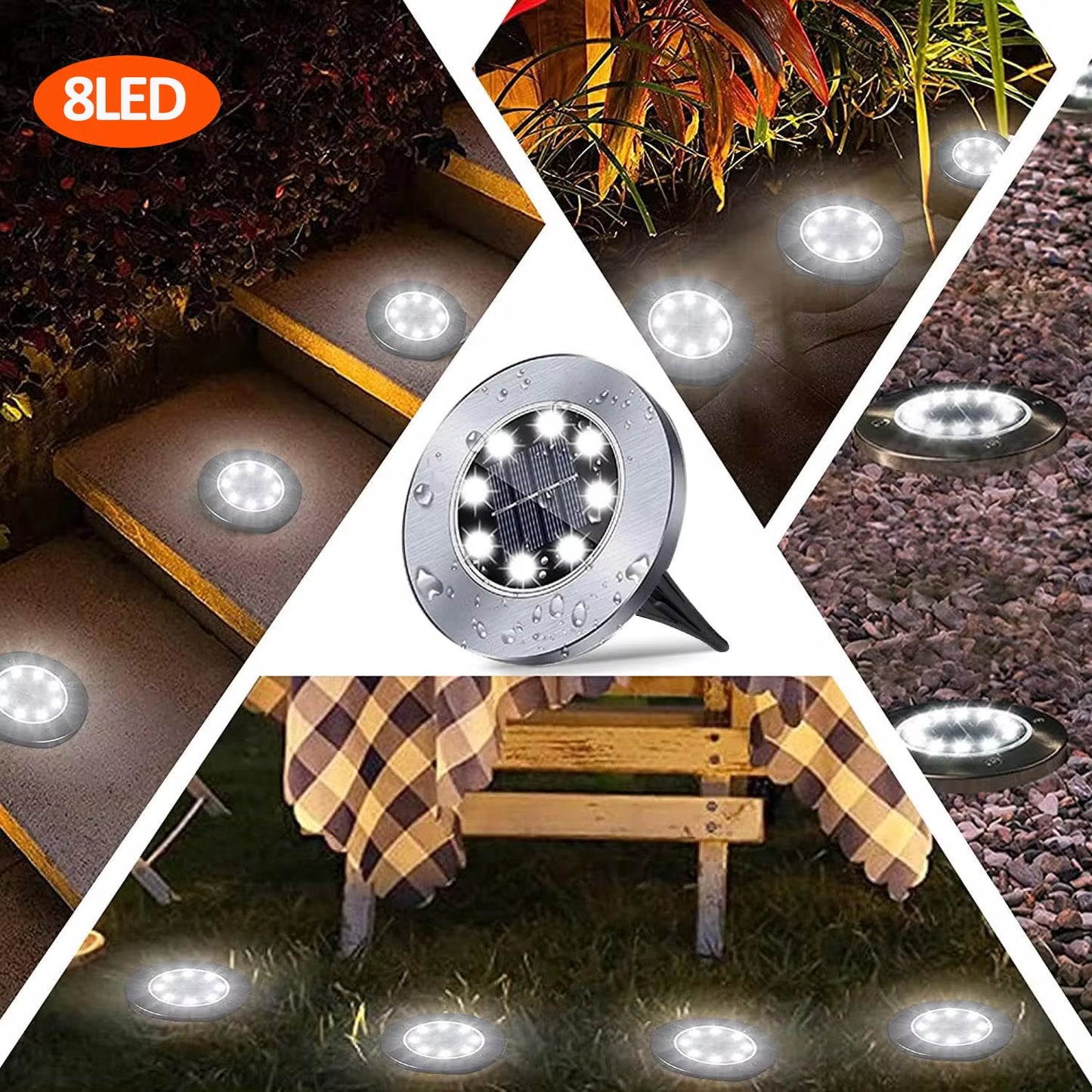 Professional Solar Ground Lights for Outdoor Decoration - 12 LED Waterproof Solar Disk Lights for Yard, Pathway, Lawn, and Patio