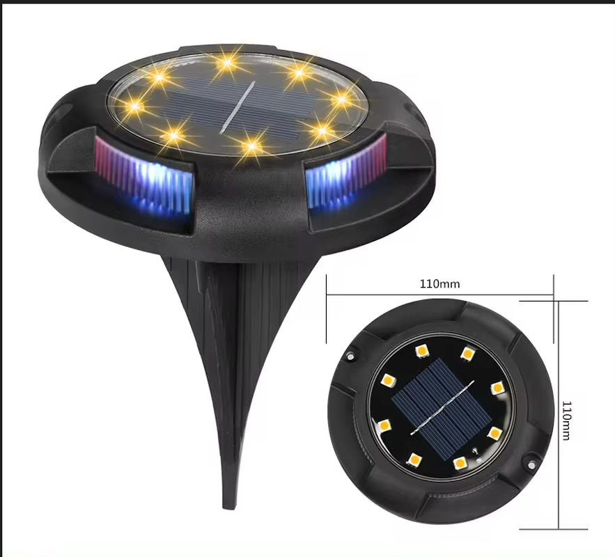 Professional Solar Ground Lights for Outdoor Decoration - 12 LED Waterproof Solar Disk Lights for Yard, Pathway, Lawn, and Patio